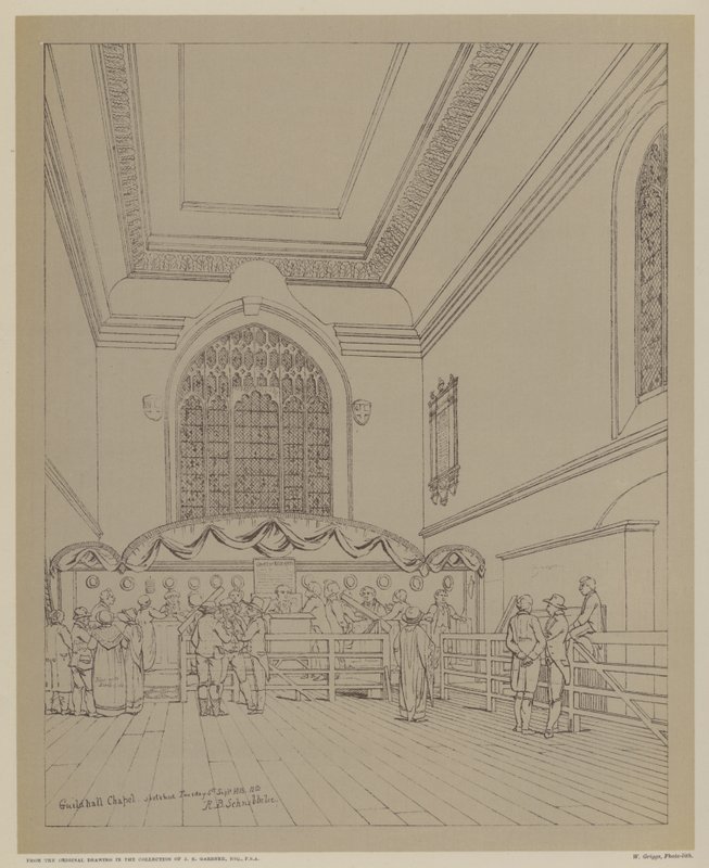Guildhall Chapel, City of London von Robert Blemell (after) Schnebbelie