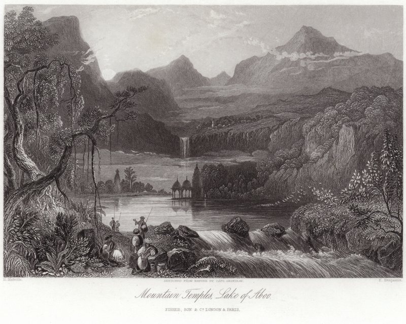 Bergtempel am See von Aboo von Robert Melville Grindlay