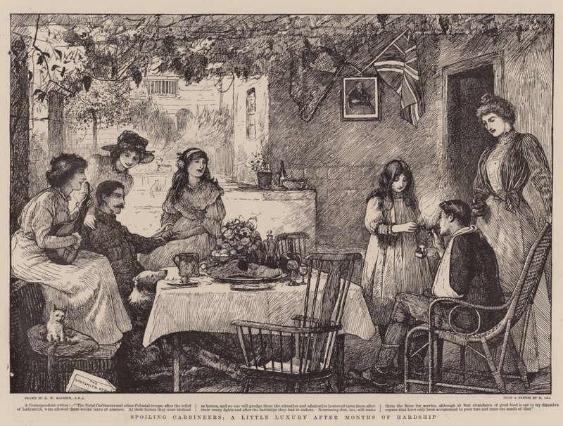 Verwöhnende Karabiniers, ein kleiner Luxus nach Monaten der Entbehrung von Robert Walker Macbeth
