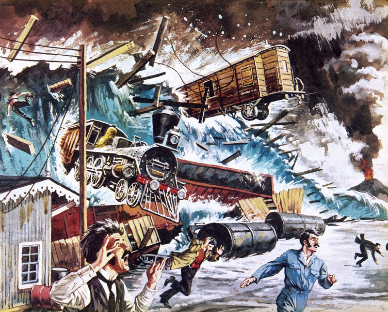 Tsunami trifft Chile während der Eruptionen von 1896 von Roger Payne