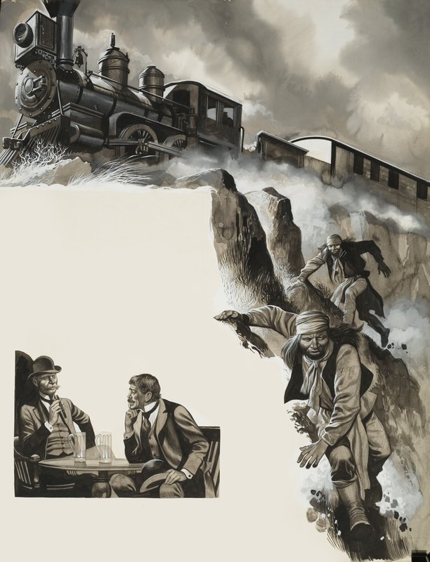 Zug und Banditen von Ron Embleton