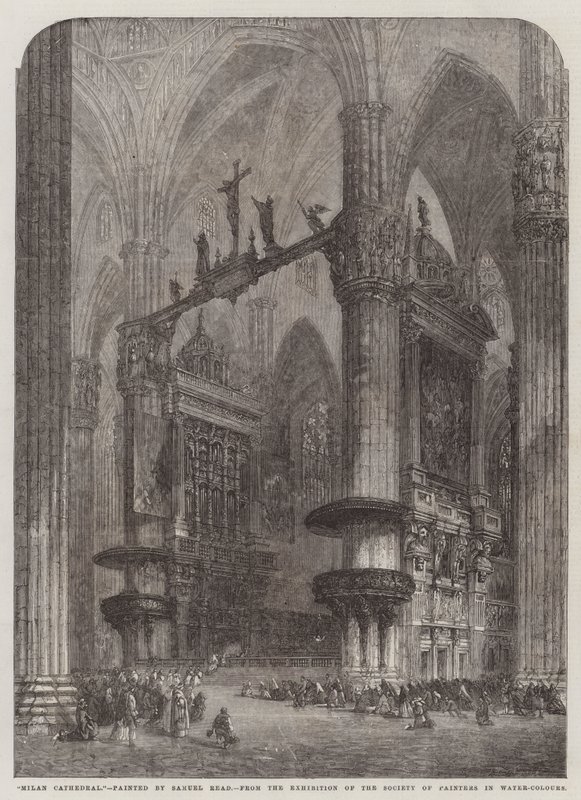 Mailänder Dom, aus der Ausstellung der Society of Painters in Water-Colours von Samuel Read