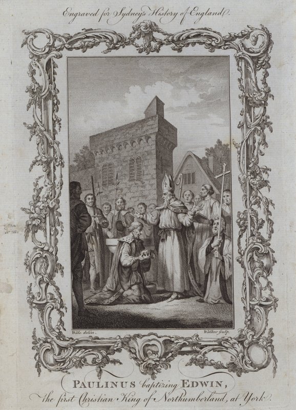 Paulinus tauft Edwin, den ersten christlichen König von Northumberland, in York von Samuel (after) Wale