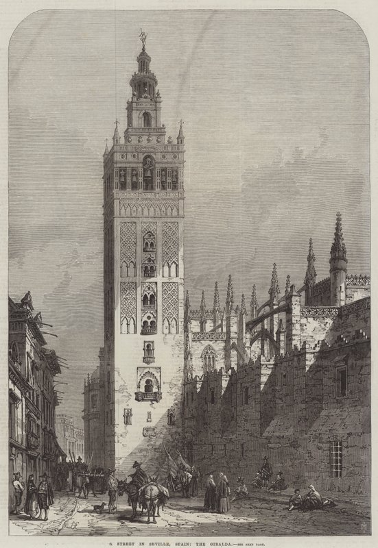 Eine Straße in Sevilla, Spanien, die Giralda von Samuel Read