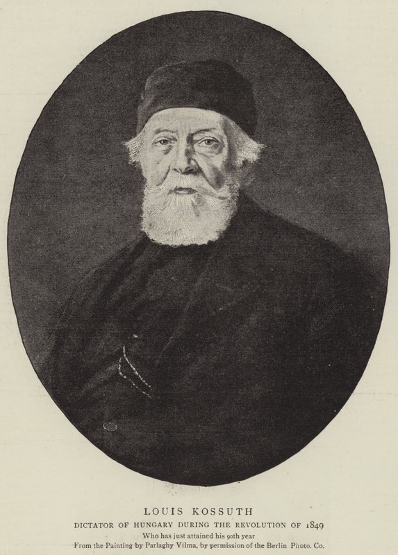 Louis Kossuth (Lithografie) von School Hungarian