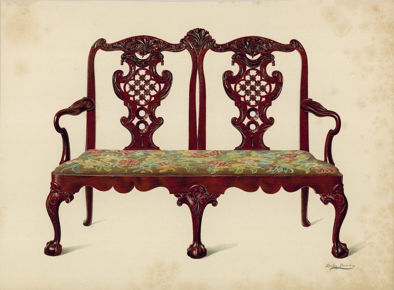 Sofa, Eigentum von Miss Mills von Shirley Charles Llewellyn Slocombe