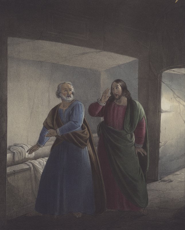 Petrus und Johannes am Grab. Er ist auferstanden. von Siegfried Detler Bendixen