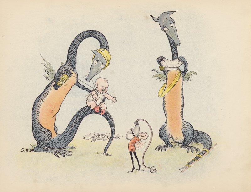 Illustration für Kleine Zwillingsdrachen von S. Rosamond Praeger von Sophia Rosamond Praeger