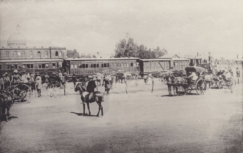 Historische Ansichten, der erste Zug, der Johannesburg erreichte von South African Photographer