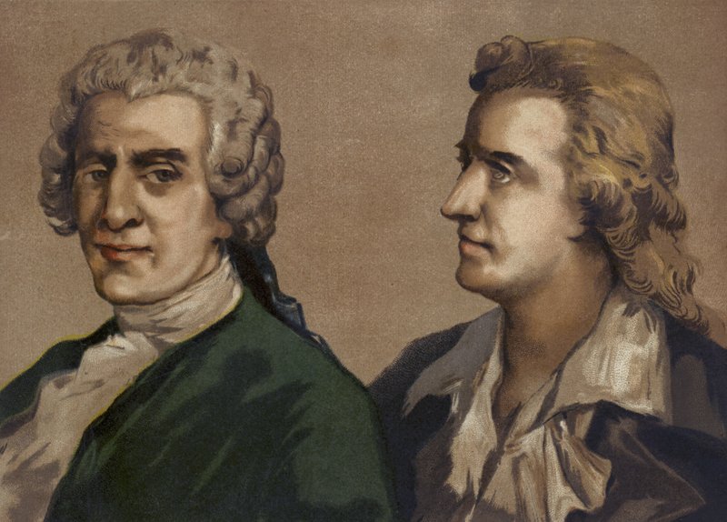 Friedrich Gottlieb Klopstock und Friedrich Schiller, deutsche Dichter von Spanish School