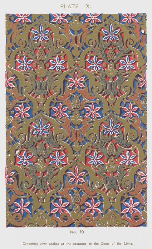 Ornament über Bögen am Eingang zum Löwenhof von Spanish School