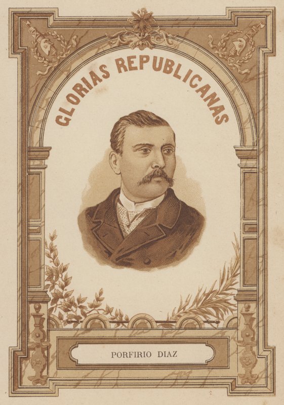 Porfirio Diaz, mexikanischer Soldat und Politiker (Lithografie) von Spanish School