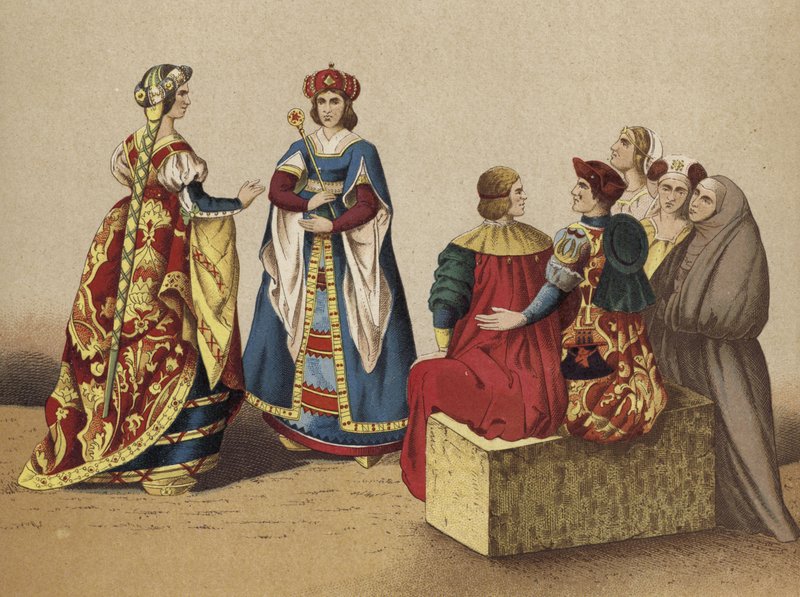 Spanische Kostüme des 15. Jahrhunderts von Spanish School
