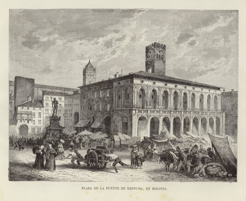 Der Neptunbrunnen in Bologna, Italien von Spanish School