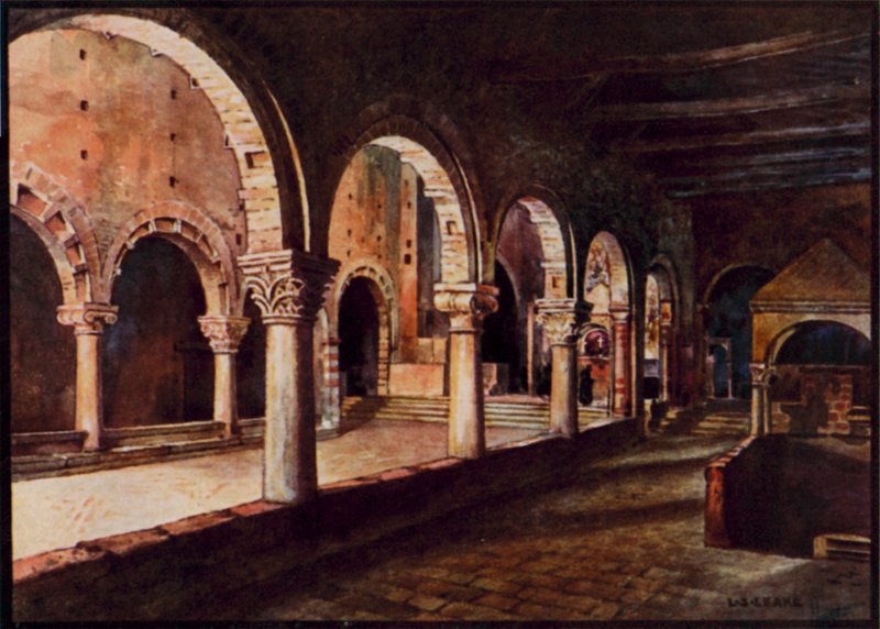 Italienische Kathedralen: Toscanella, Blick über das Kirchenschiff von San Pietro von Stafford Leake