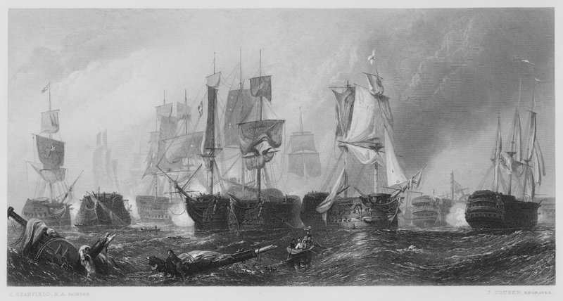 Die Schlacht von Trafalgar, aus dem Bild in der Vernon Gallery von Stanfield