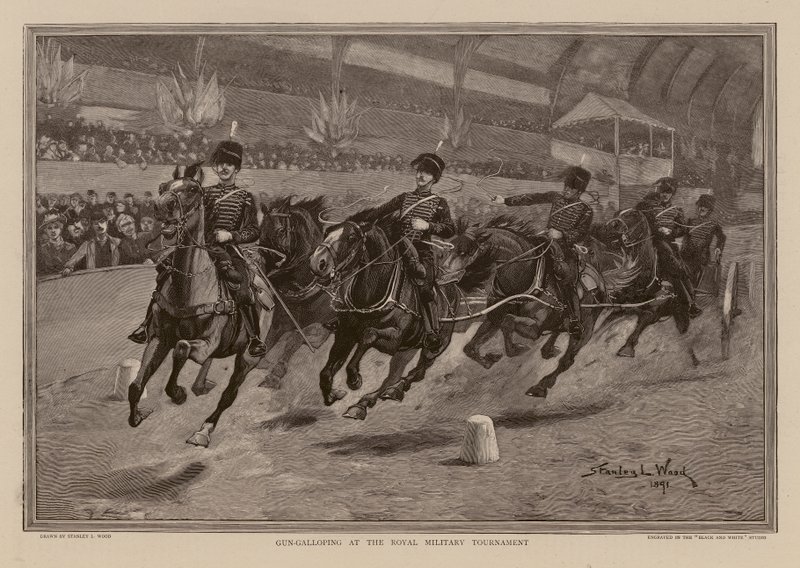 Kanonen-Galopp beim Royal Tournament (Gravur) von Stanley L. (after) Wood