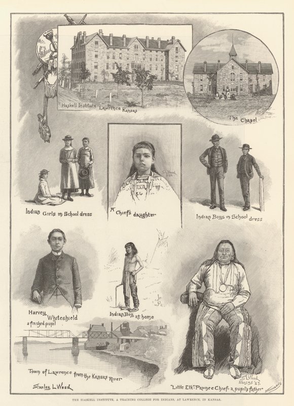 Das Haskell-Institut, ein Ausbildungscollege für Indianer, in Lawrence, Kansas von Stanley L. Wood