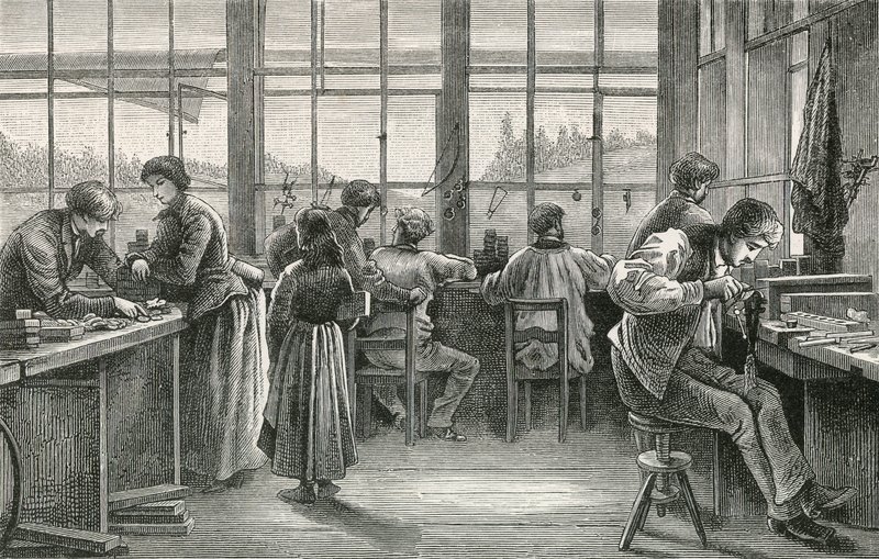 Uhrmacherwerkstatt in La Chaux-de-Fonds von Swiss School