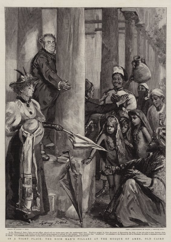 In einer engen Stelle, die Säulen des Reichen in der Moschee von Amer, Alt-Kairo von Sydney Prior Hall