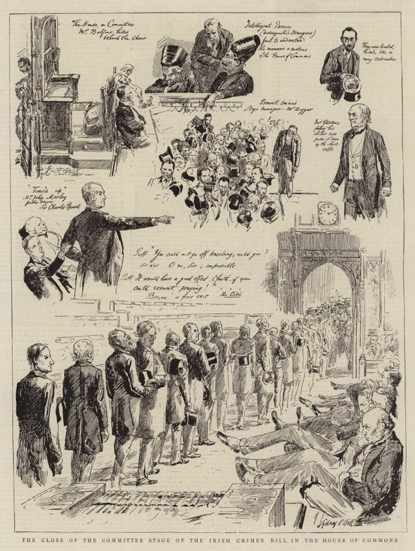 Das Ende der Ausschussphase des irischen Verbrechensgesetzes im Unterhaus von Sydney Prior Hall