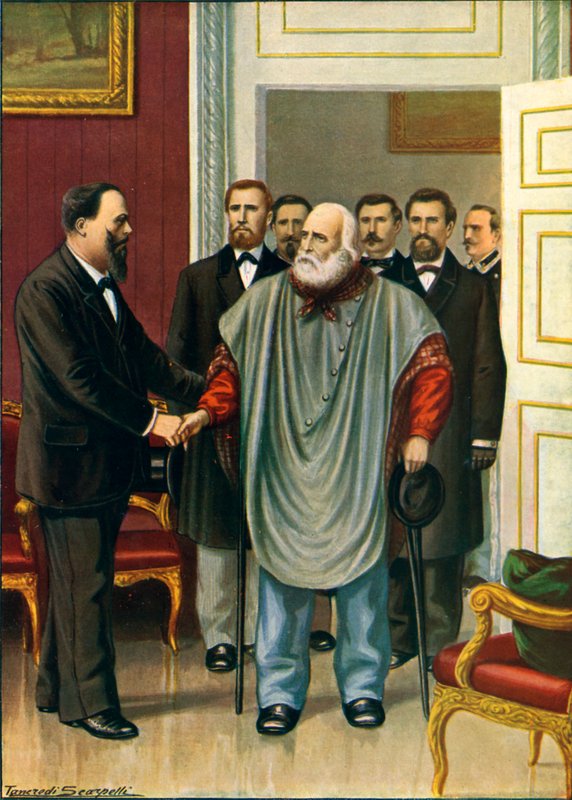 Garibaldi besucht Vittorio Emanuele in Rom. Die letzte Diskussion zwischen den beiden Autoren des Risorgimento von Tancredi Scarpelli