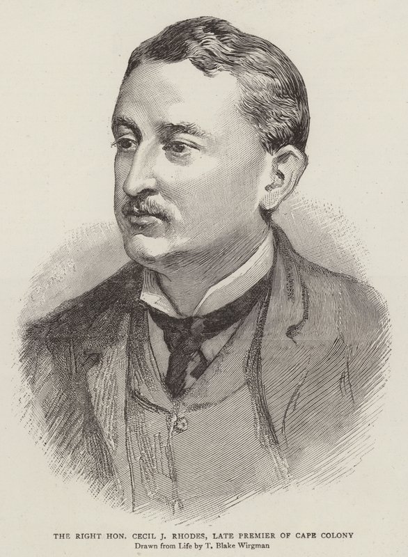 Der ehrenwerte Cecil J. Rhodes, ehemaliger Premierminister der Kapkolonie von Theodore Blake Wirgman