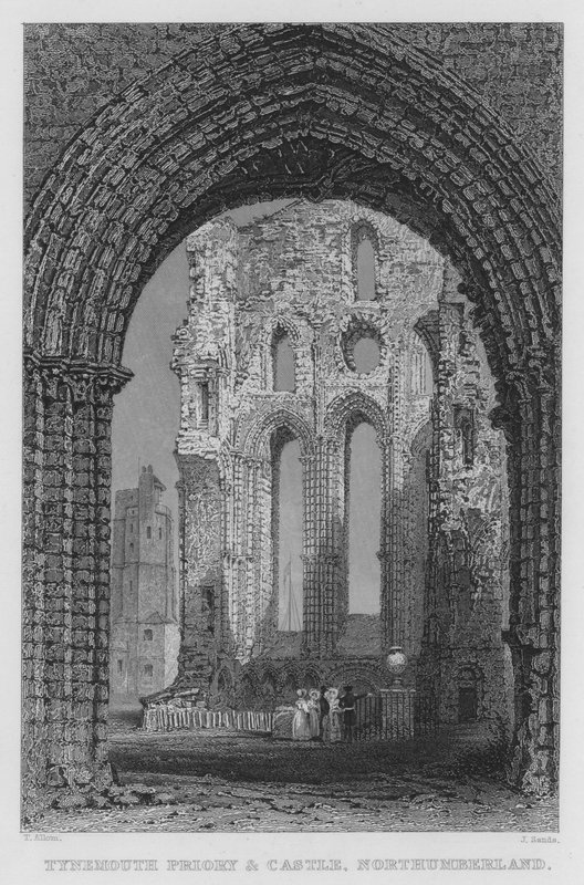 Tynemouth Priory und Castle, Northumberland von Thomas (after) Allom