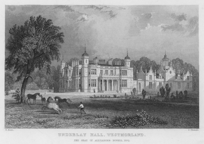 Underlay Hall, Westmorland, der Sitz von Alexander Nowell (Stich) von Thomas (after) Allom