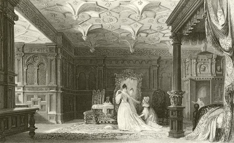 Innenraum von Sizergh Hall, Westmorland von Thomas Allom