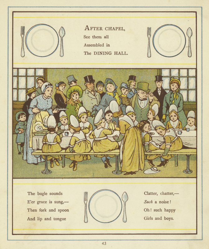 Eine Gruppe von Kindern, die um einen Esstisch sitzen von Thomas Crane