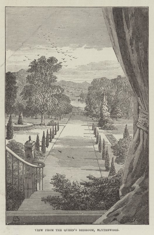 Blick aus dem Schlafzimmer der Königin, Blythswood von Thomas Harrington Wilson