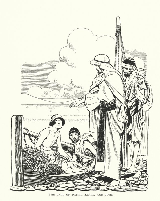 Die Berufung von Petrus, Jakobus und Johannes von Thomas Heath Robinson