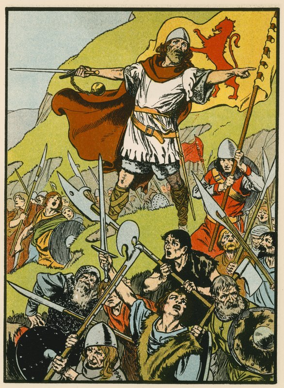 Wallace leitet seine Soldaten von Thomas Heath Robinson