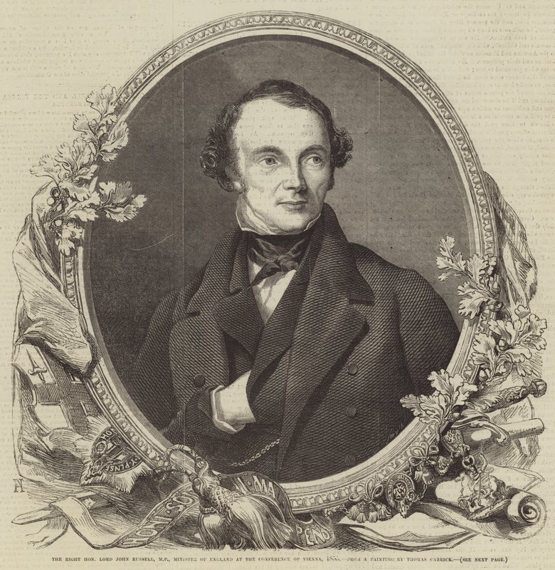 Der ehrenwerte Lord John Russell, MP, Minister von England bei der Wiener Konferenz, 1855 von Thomas Heathfield Carrick