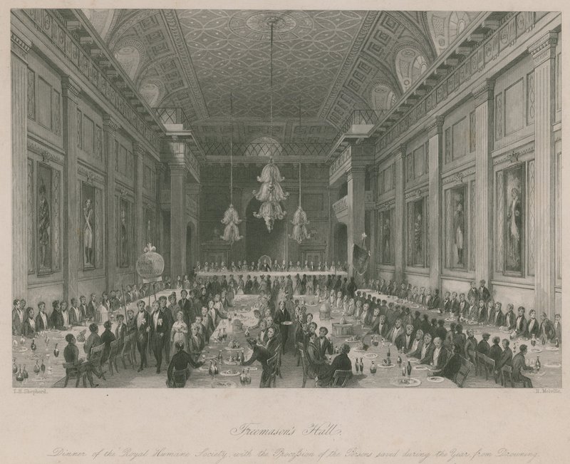 Freimaurerhalle; Abendessen der Royal Humane Society von Thomas Hosmer Shepherd