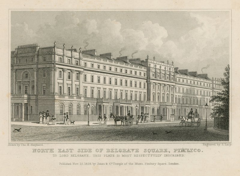 Nordostseite des Belgrave Square, Pimlico von Thomas Hosmer Shepherd