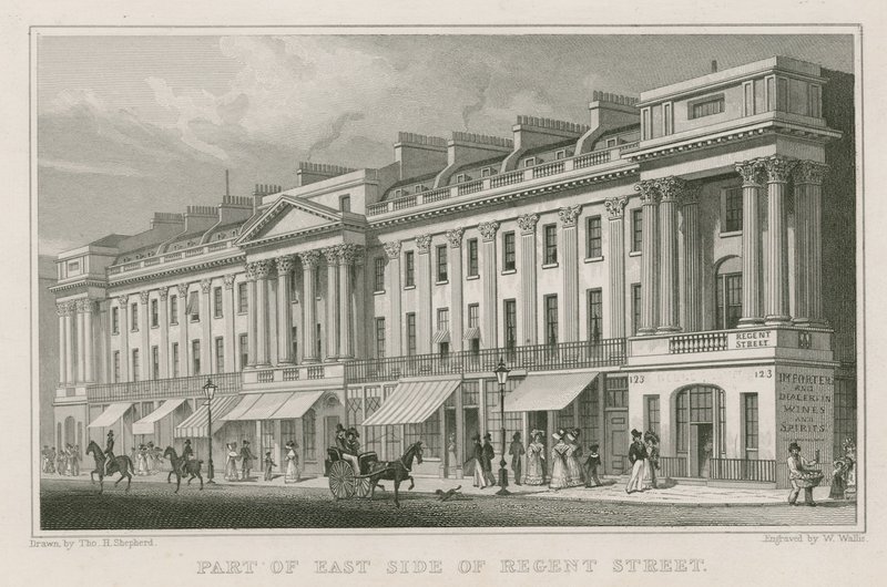 Teil der Ostseite der Regent Street, London von Thomas Hosmer Shepherd