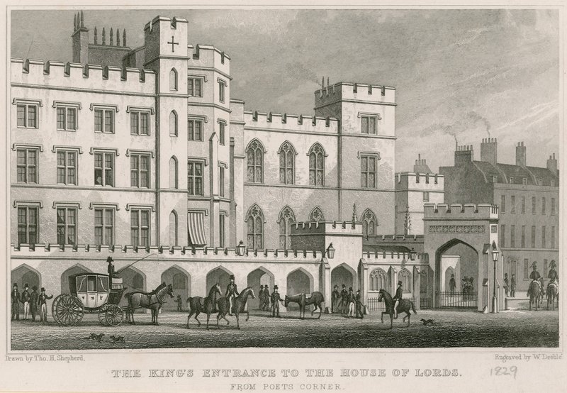 Der Eingang des Königs zum House of Lords, Westminster, London von Thomas Hosmer Shepherd