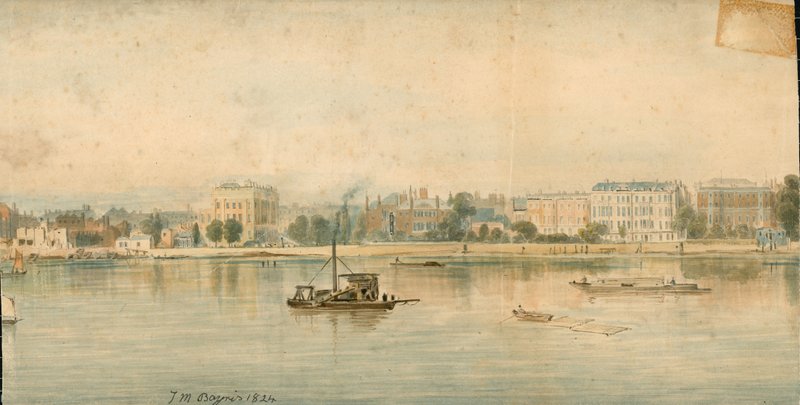 Panorama des Flusses Thames, Nordseite, in 13 Teilen von Thomas Mann Baynes