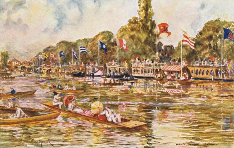 Fluss Themse: Varsity Barges, Oxford von Thomas Maybank