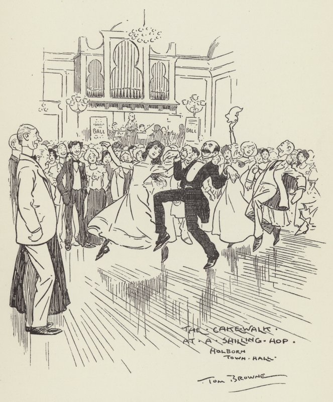 Der Cake Walk bei einem Shilling Hop, Holborn Town Hall von Tom Browne