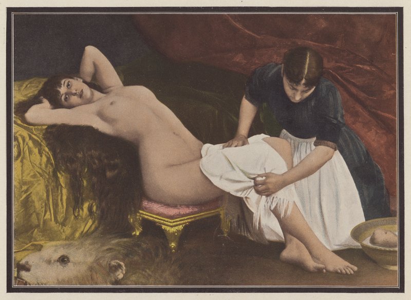 Frau steigt aus dem Bett von Vlaho Bukovac