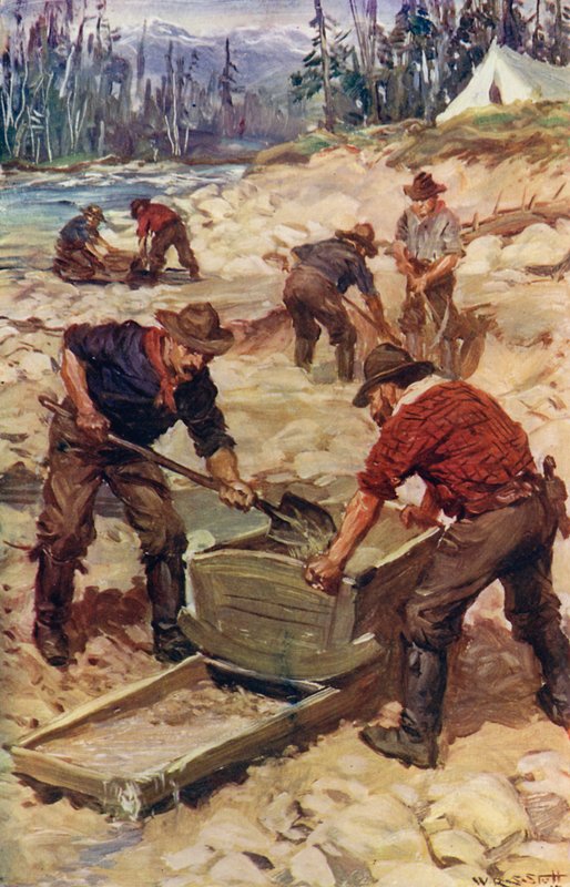 Goldwaschen am Ufer des Frazer von W.R.S. (after) Stott