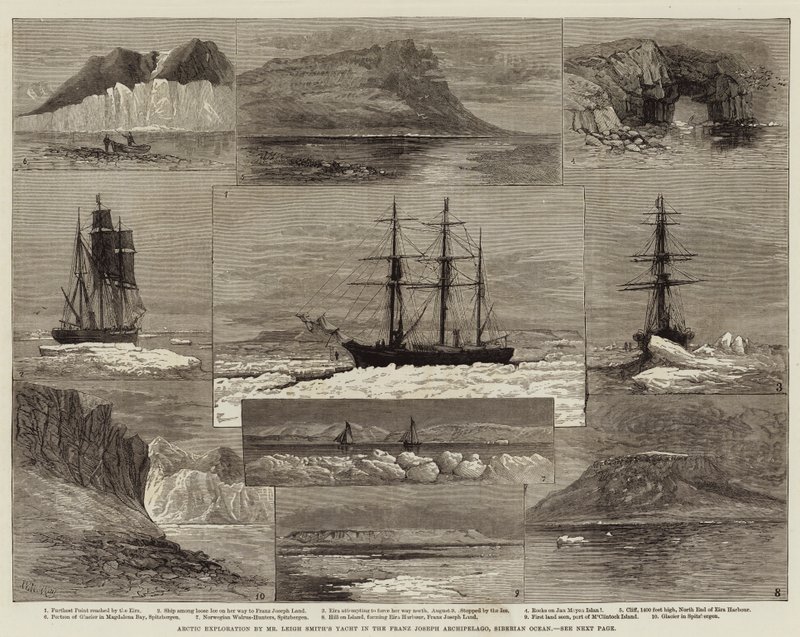 Arktische Erkundung durch Mr. Leigh Smiths Yacht im Franz-Joseph-Archipel, Sibirischer Ozean von Walter William May