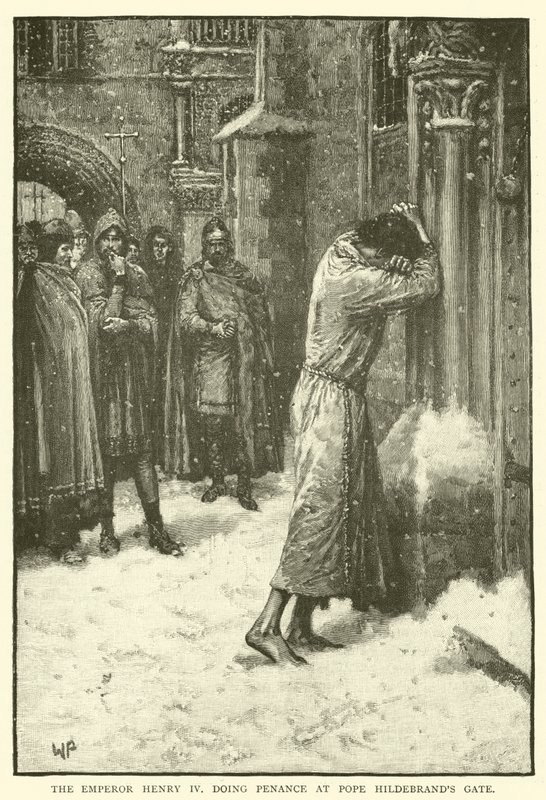 Der Kaiser Heinrich IV. tut Buße am Tor von Papst Hildebrand von Walter Paget