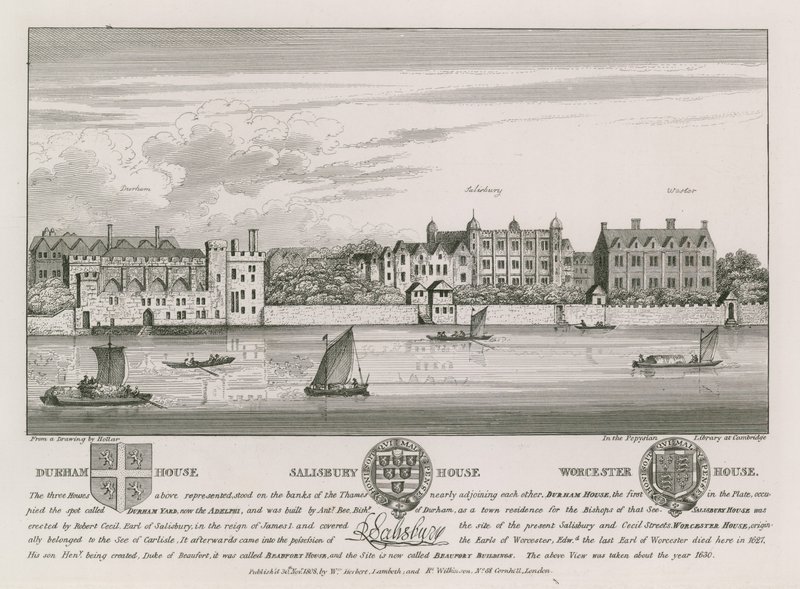 Durham House, Salisbury House und Worcester House von Wenceslaus Hollar