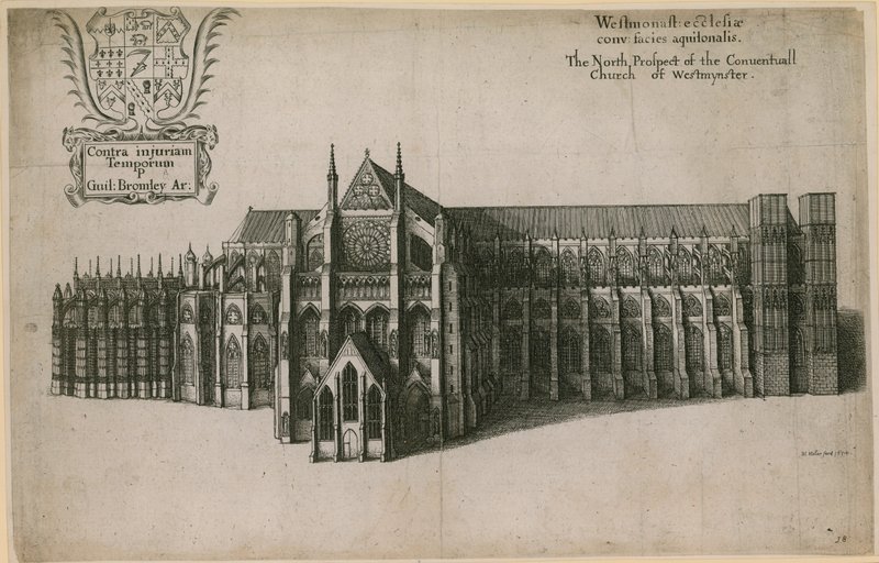 Die Nordansicht der Klosterkirche von Westminster, London von Wenceslaus Hollar
