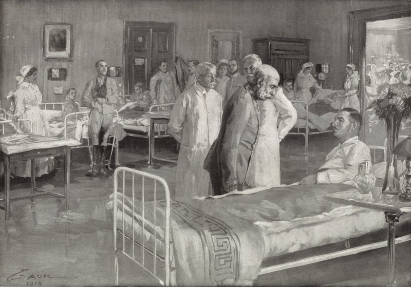 Besuch von Franz Joseph von Österreich in einem Militärkrankenhaus in Wien von Wilhelm Gause