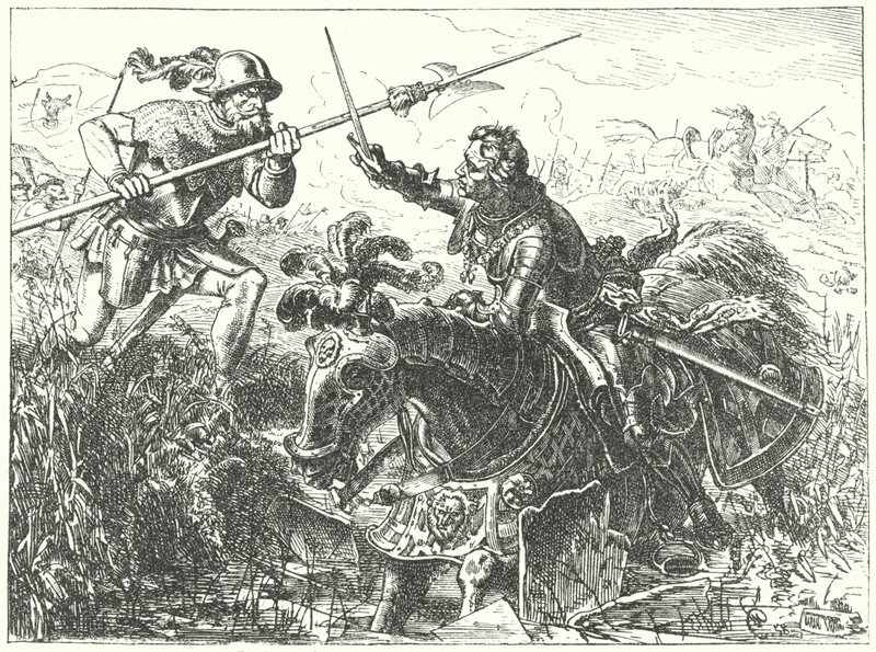 Tod von Karl dem Kühnen, Herzog von Burgund, in der Schlacht bei Nancy von Wilhelm Camphausen